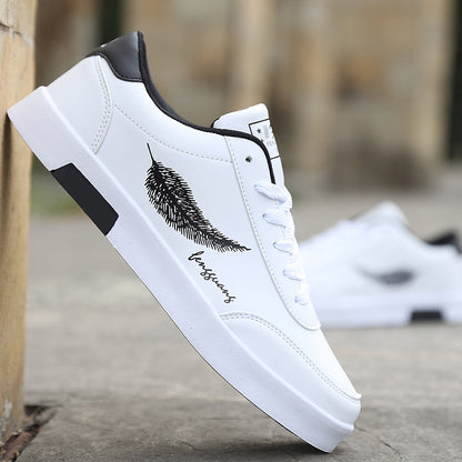 Men&#39;s Casual Skateboarding Shoes White Shoes Outdoors Leisure Sneakers Breathable Walking Shoes Flat Shoes Chaussure Homme