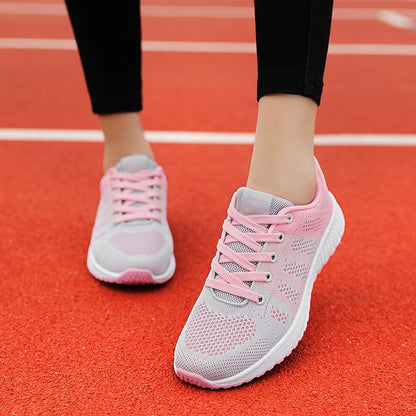 2020 Women Shoes Flats Fashion Casual Ladies Walking Woman Lace-Up Mesh Breathable Female Sneakers Zapatillas Mujer Feminino