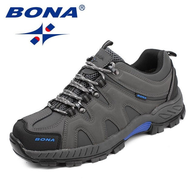 BONA New Arrival Classics Style Men Hiking Shoes Lace Up Men Sport Shoes Outdoor Jogging Trekking Sneakers Fast Free Shipping