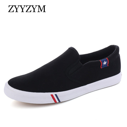 Mens Shoes Casual Canvas Spring Summer Slip-on Unisex Man Fashion Sneakers Flats Breathable Light Black Lovers Shoes Footwear