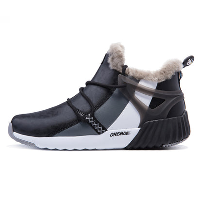 ONEMIX Winter Men&#39;s Boots Keep Warm Wool Trekking Sneakers Outdoor Unisex Mountain Waterproof Hiking Shoes Running Shoes for Man