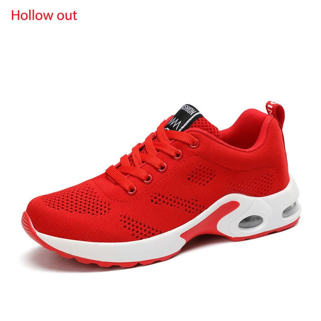 Fashion Women Lightweight Sneakers Running Shoes Outdoor Sports Shoes Breathable Mesh Comfort Running Shoes Air Cushion Lace Up