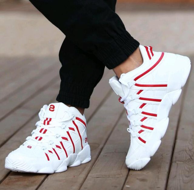 Large Size PU Leather Men&#39;s Running Shoes Men&#39;s White Sports Shoes Women Sport Shoes for Men Sneakers Red Basket Walk GME-0105