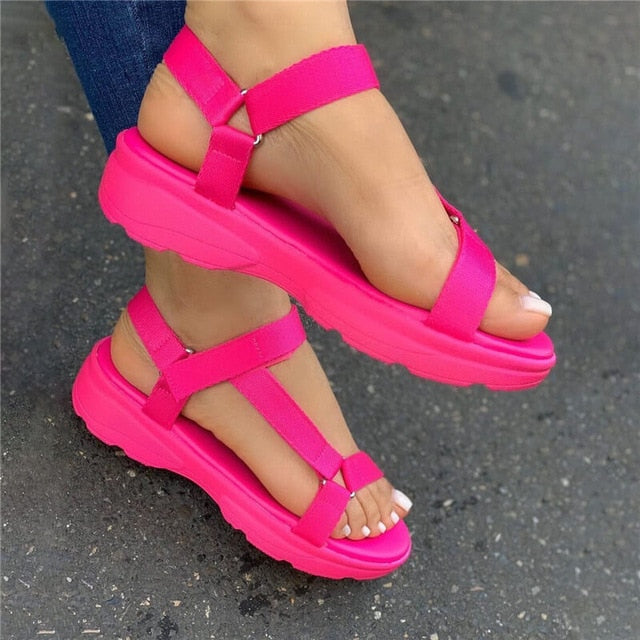 Big Size 43 Multi Colors Casual Shoes Woman Flat Dropship Comfortable Sandals Female Light Sandalias De Mujer