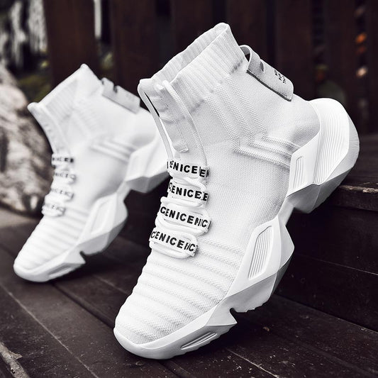 Oversize High Top Platform Men&#39;s Shoes Sport Sneakers Socks Mens Running Shoes Men Sports Sneakers Non-slip Breathable GMB-0155