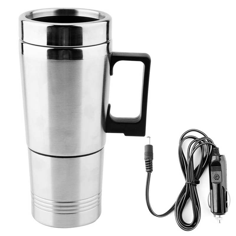 Electric Car Kettle 350ML and 150ML Stainless Steel Car Electric Kettle Coffee Tea Thermos Water Heating Cup 12V Water Boiler