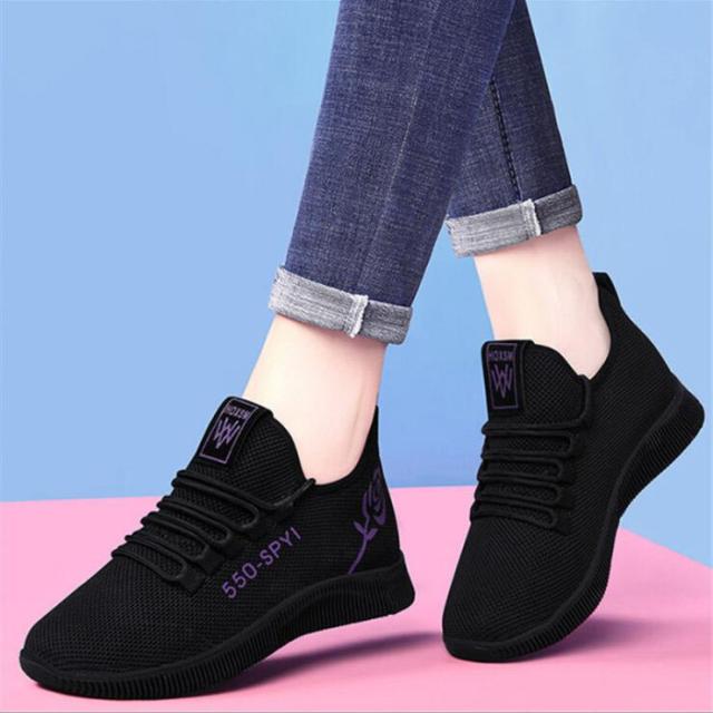 Women&#39;s Breathable Non-slip Platform Fashion 2021 Autumn New Casual Shoes Korean Running Shoes Black Sneakers shoes for women