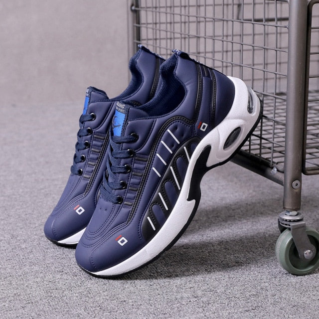 Men&#39;s shoes autumn and winter new leather men&#39;s sports casual shoes fashion wear-resistant shock-absorbing running shoes