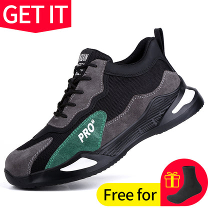Work Safety Shoes Men Steel Toe Cap Puncture-Proof Anti-smash Women Boots Sport Warm Indestructible Wear Lightweight Flexibility