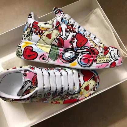 2021 Spring Autumn New Women&#39;s Chunky Sneakers Fashion Soft Platform Graffiti Casual Shoes Classic Girls Streetwear Trainers