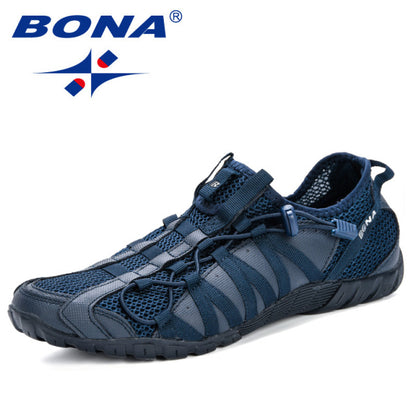 BONA New Popular Casual Shoes Men Lac-up Lightweight Comfortable Breathable Walking Sneakers Man Tenis Feminino Zapatos