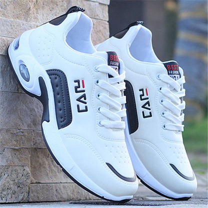 Men&#39;s PU Leather Autumn Shoes Boys Casual Sneakers Man Tennis 2021 Fashion Men White Trainers Wedges Sneakers Male Sport Shoes