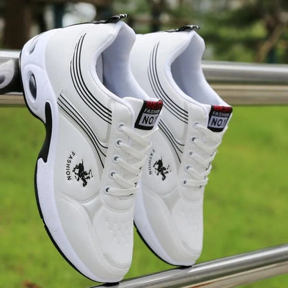 Men&#39;s PU Leather Autumn Shoes Boys Casual Sneakers Man Tennis 2021 Fashion Men White Trainers Wedges Sneakers Male Sport Shoes