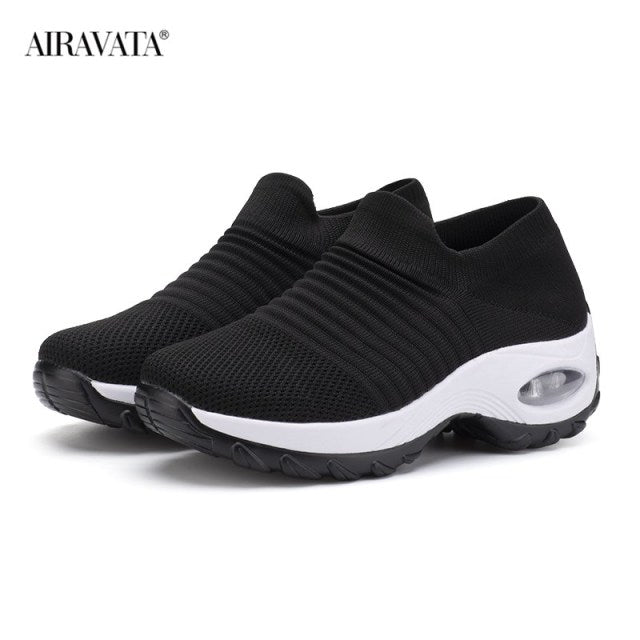 Women&#39;s walking shoes Fashion Casual Sport Shoes Sneakers Autumn Platform Flat Slip-on Comfortable Outdoor