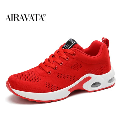 Fashion Women Lightweight Sneakers Outdoor Sports Breathable Mesh Comfort Running Shoes Air Cushion Lace Up