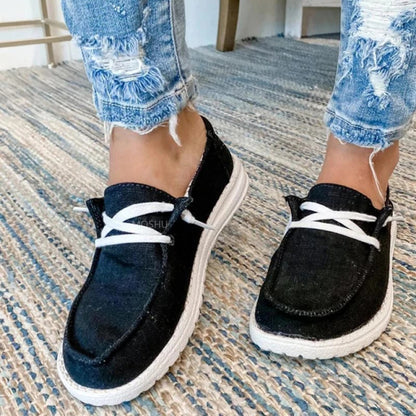 2022 Women Sneakers Canvas Shoes Solid Leopard Breathable Casual Sneakers Woman Flats Spring Lace Up Round Toe Women Flat Shoes