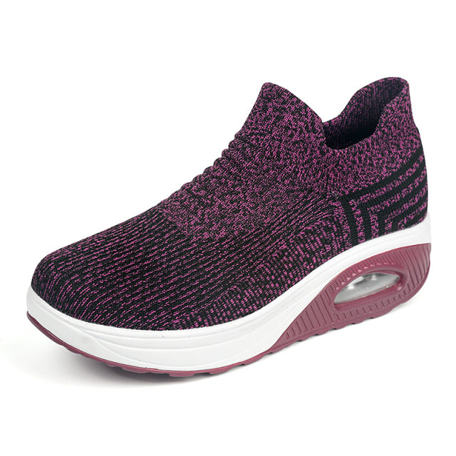 Cushioning Rubber Platform women Casual Walking sneakers Slip-On Breathable Sport Shoes Femme Running Jogging Zapatillas Mujer