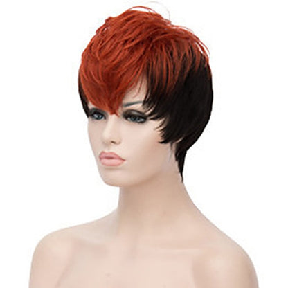 HAIRJOY Women 2 Tones Heat Resistant Synthetic Hair Double Color Short Curly  Party Cosplay Wig