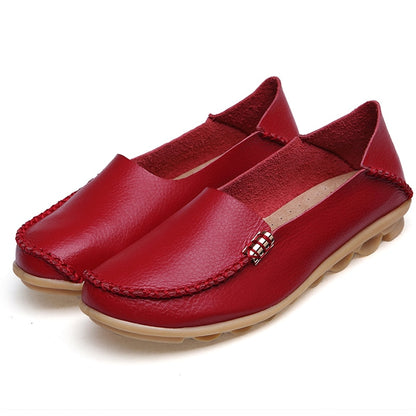 Women Shoes Plus Size Flat Shoes Women Genuine Leather Loafers Nurse Slip On  Women Flat Oxford Sapato Feminino Ballet Flats
