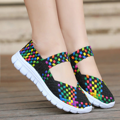 Fashion Women Sneakers 2019 Spring Summer Walking Shoes Women Woven Shoes Casual Shoes Breathable Tenis Feminino Trainers