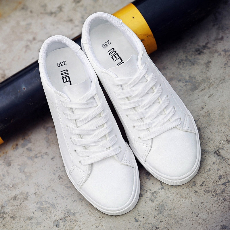 2022 new spring tenis feminino lace-up white shoes woman PU Leather solid color female shoes casual women shoes sneakers