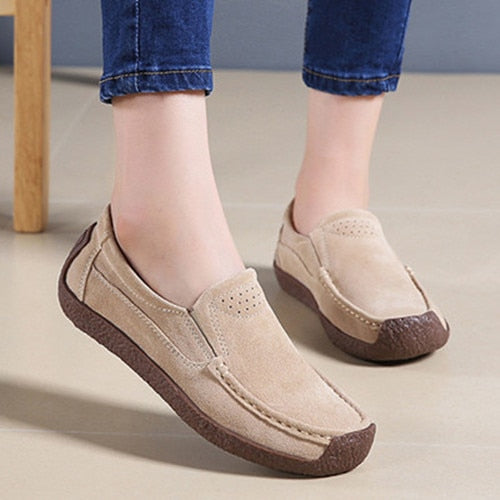Lace-up Women Flats Comfortable Summer Loafers Women Shoes Breathable leather Sneakers Fashion Black Soft Casual Shoes Female